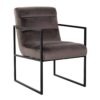 chaise design velvet marron stone pieds fin metal acier noir