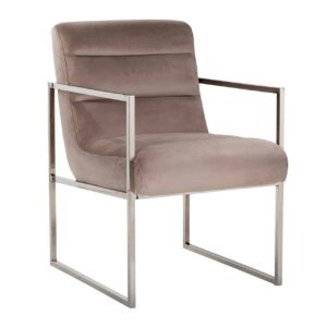 chaise tendance velours argent chrome