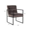 chaise velours marron pieds noirs