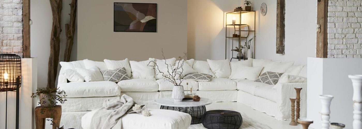 canape BIARRITZ en NEWLIN blanc.
