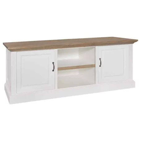 Meuble TV bois et blanc