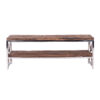 meuble tv design bois metal chrome argent brillant