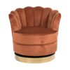 Fauteuil pivotant MILA en velours rouille