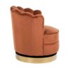 Fauteuil pivotant MILA en velours rouille