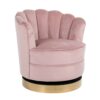 Fauteuil pivotant MILA en velours rose
