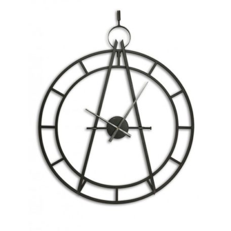 Horloge design industriel metal noir effet cadran