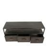 Meuble TV 3 tiroirs en metal noir vieilli modele TYPOGRAPHIC