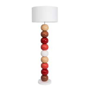 Lampadaire contemporaine boules en céramique couleurs chaudes - modele BOLAS