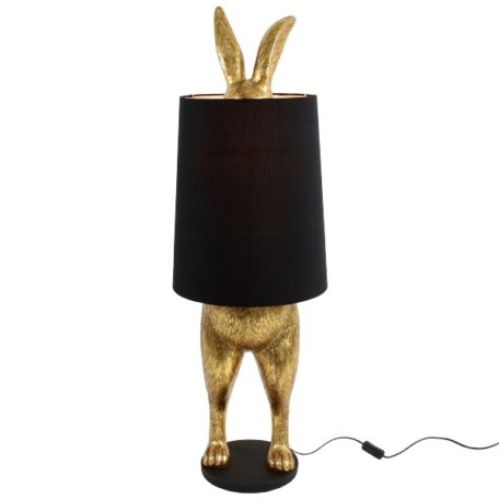 Lampadaire lapin or sous abat-jour noir