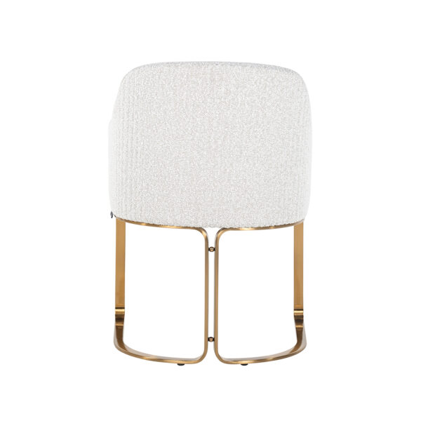 Fauteuil de table HADLEY tissu blanc bouclé