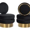 fauteuil rond design noir or