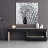 tableau peinture contemporaine design zebre noir et blanc