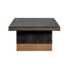 table de salon bois acier or