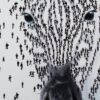 Tableau peinture zèbre noir et blanc