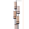 Lampadaire metal noir SIXT CANNAGE rotin raphia