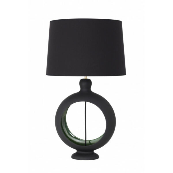 lampe-originale-design-ceramique-noire-vert-sapin-luminaire-cantil-flametluce-decoration-interieur