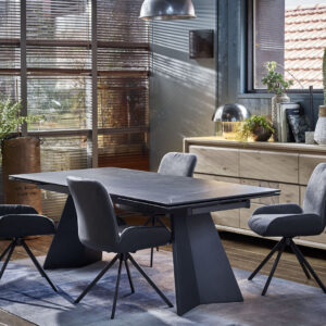 Salle a manger table en céramique noire collection EDEN