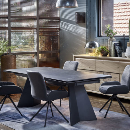 Salle a manger table en céramique noire collection EDEN