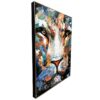 Tableau peinture sur toile TÊTE DE LION avec cadre or