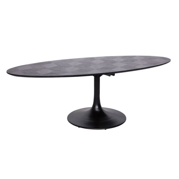 Table ovale BLAX en chene et metal.