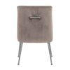 Chaise modele INDY avec tissu KHAKI pieds et poignee argent.