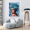 peinture sur toile femme beauty in blue