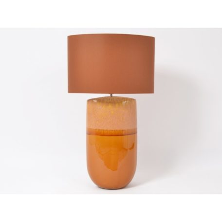 Lampe en céramique orange Hauteur 83cm.