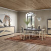 Salle a manger en chene collection FLORE - Table pieds droits et dessus ceramique