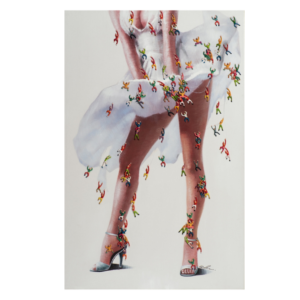 Tableau robe au vent peinture sur toile effet 3d avec petits personnages , par Imageland