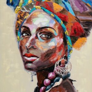 Tableau femme coloree peint a la main - cultur woman.