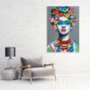 tableau peinture sur toile couleurs vives petillantes jaune rose rouge bleu vert