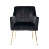 Chaise HARPER en tissu velours croco noir.