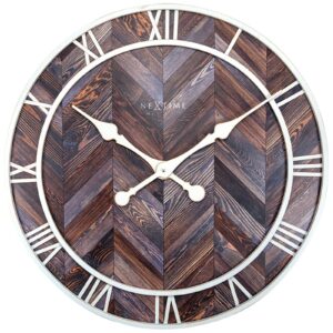Horloge ronde en bois et metal blanc de la collection NEXTIME
