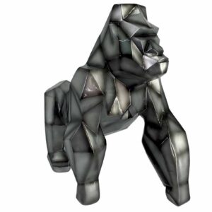 Statue gorille gris anthracite déco