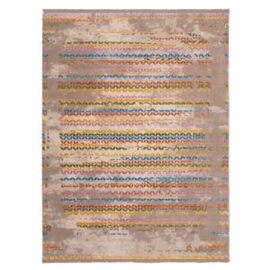 Tapis moderne TROPO beige motif multicolore
