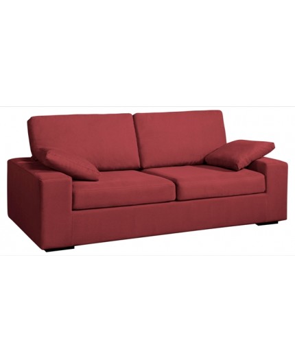 Petit canapé fixe ou convertible confortable KENT en tissu rouge par Home spirit
