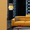 luminaire tissus jaune marron