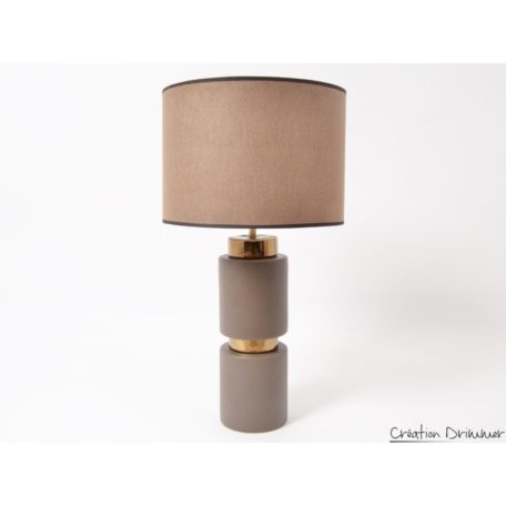 Lampe STRIPE en céramique taupe