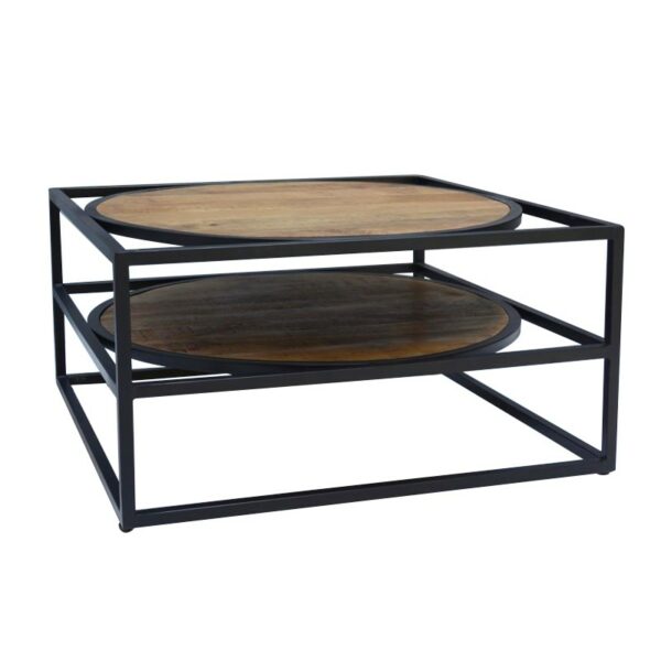 table basse bois metal noir