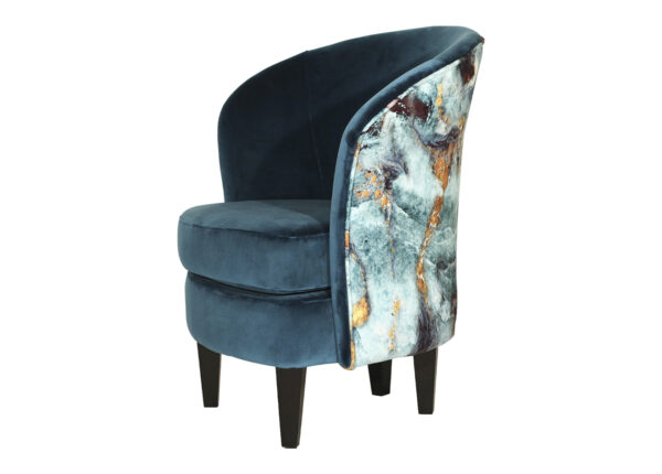 fauteuil bleu canard de qualite