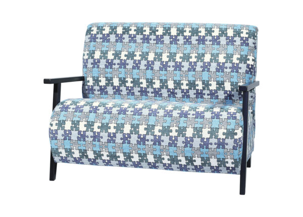 banquette canape tissu bleu