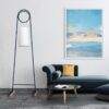 lampadaire design metal bleu