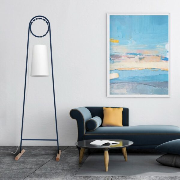 lampadaire design metal bleu