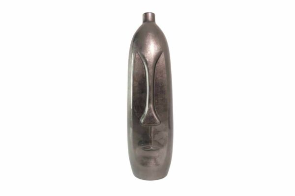 Vase visage original gris bronze