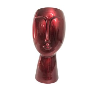 vase visage rouge