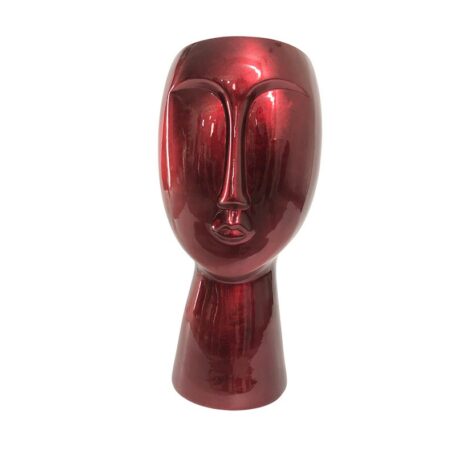 vase visage rouge