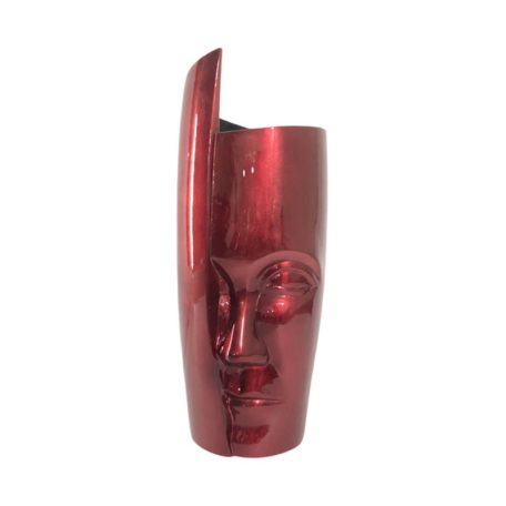Vase visage pli en céramique rouge collection ÉLOQUENCE