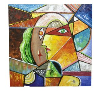 Tableau peinture sur toile VISAGE couleurs style picasso