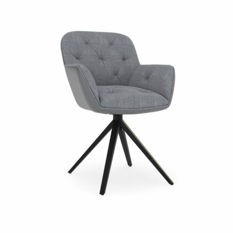 Chaise CHARLESTON assise pivotante en version GRISE