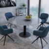 Chaise CHARLESTON assise pivotante en version BLEUE